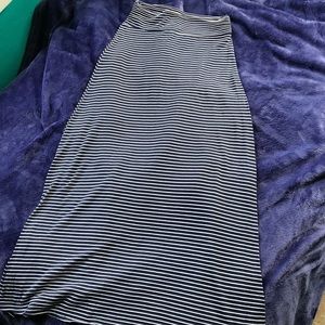 Navy Blue Striped Maxi Dress